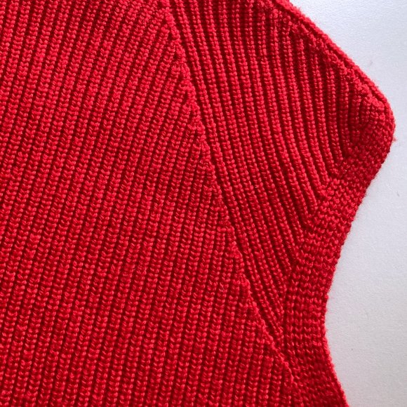 Wilfred Crop Durandal Sweater, Red Wool Sleeveless Funnel-Neck Knit Top, sx XS - Picture 8 of 11